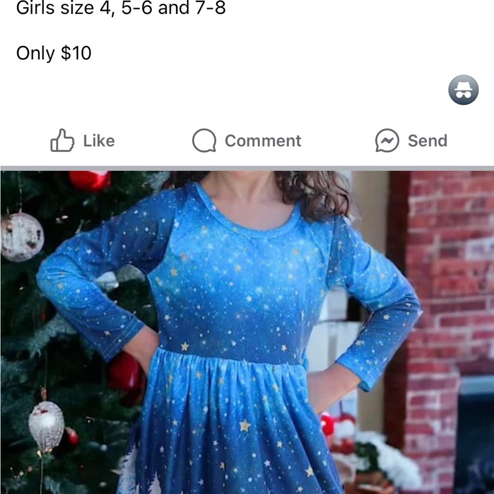 Girls Blue Starry Night Dress